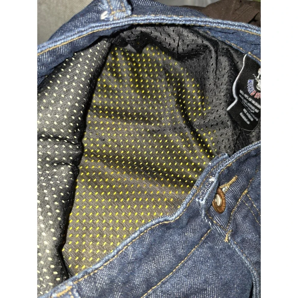 Wicked Stock Biker Jeans Size 42 x 32 Blue Denim Moto Pants Armor Ready USA Made